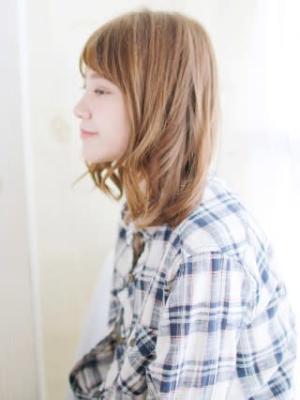 厚め前髪のゆるミックスカール