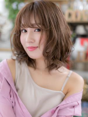 外国人風ミックスカール♪大人かわいいボブディ　ふわミディ