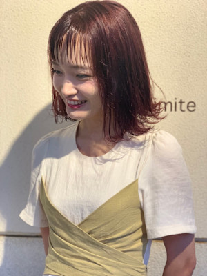 秋カラーくすみピンク