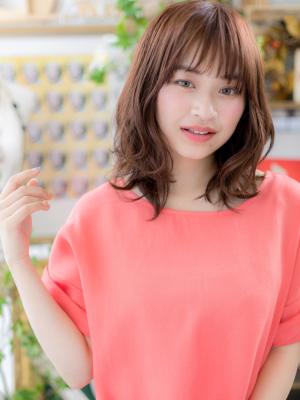 大人かわいい☆くせ毛風やわらかくびれセミディ　ルーズ