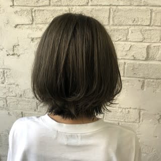 伸ばしかけボブ_オリーブカラー_ベージュ【池袋】minami 伸ばしかけボブ_オリーブカラー_ベージュ【池袋】minami