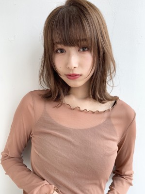 大人可愛い外ハネ オルチャンバング