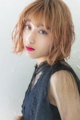 ボブミルクティベージュパーマ大人かわいい伸ばしかけセミディ