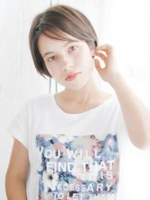 襟足スッキリかきあげショート