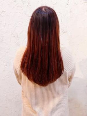 【flor 戸塚】*ストレート+バーガンディピンク*