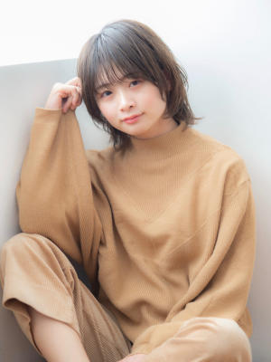 大人かわいい小顔フリンジミディ	