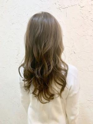 【flor 戸塚】*無造作ウェーブ+カーキグレージュ*