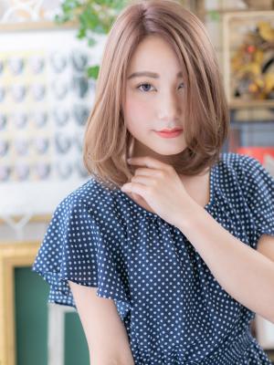 外国人風カラーで前下がり抜け感ワンカール　ことりべーじゅ