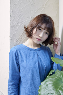 ぱっつん♪外はねボブ
