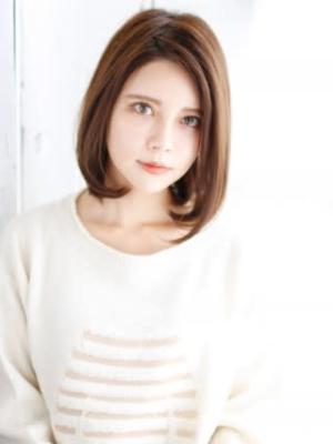 大人かきあげバングのワンカールスタイル