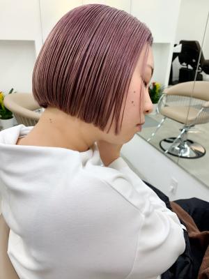 ピンクベージュボブ