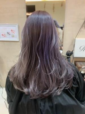 ホワイトラベンダーセミロングブランジュ20代30代2082