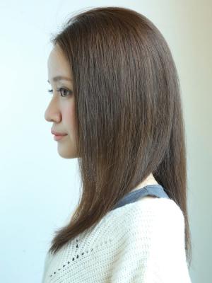 センターパートストレート