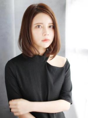大人かきあげバングのワンカールスタイル
