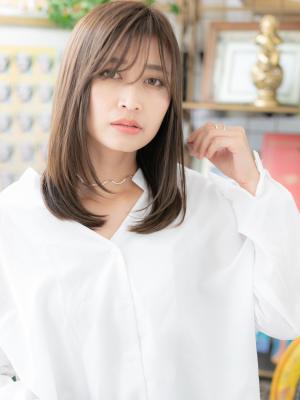 大人かわいい＊斜めバングツヤワンカール　ブランジュ