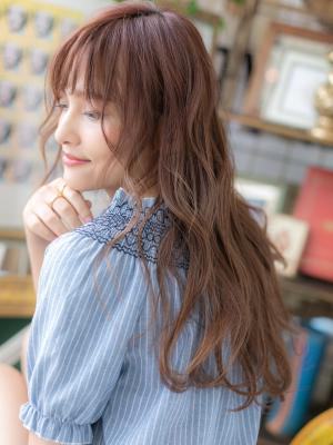 小顔見せ効果！外国人風グラマラススーパーロング　大人かわいい