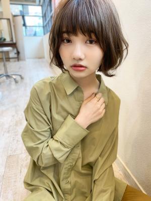 アフロート添田】毛先パーマでやわらかマニッシュショートボブ	