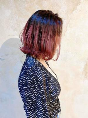 【flor 戸塚】*バレイヤージュ×桜カラー*