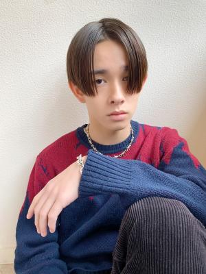 濡れ髪風センターパート