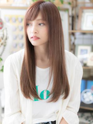 外国人風☆エキゾチック小顔ストレート　ベージュカラー