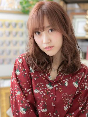 女子力UP！くせ毛風ラブミックスウェーブ　セミディ