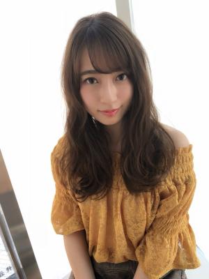 女子アナ風ウェーブセミディ【シアーグレージュ】U-213
