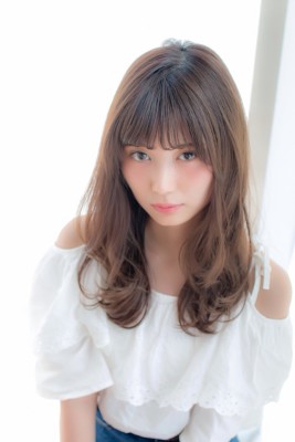 女子アナ風抜け感セミディ【ガレットベージュ】U-206