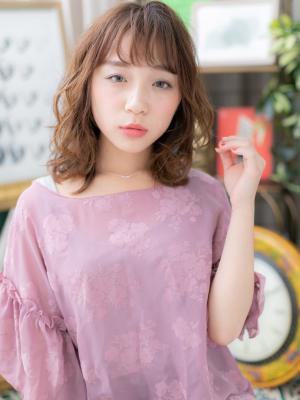 フェアリーカールで外国人風質感＊小顔ミディ　大人かわいい