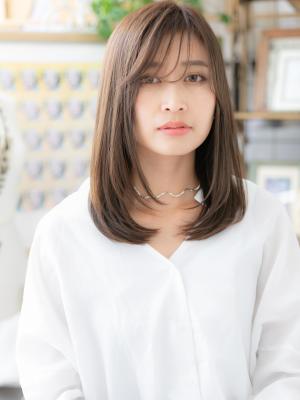 大人かわいい＊斜めバングツヤワンカール　伸ばしかけ