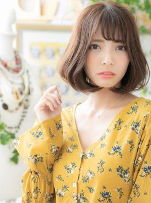 くせ毛風ニュアンスカール♪Aラインラブ大人ボブ　小顔