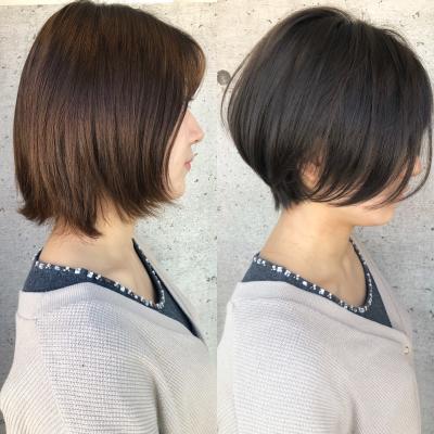 透ける大人ショートボブ