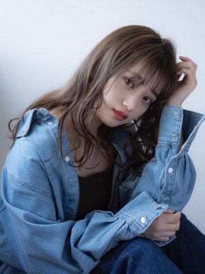 大人可愛いカジュアルロング