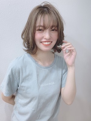 【重山】外ハネレイヤー小顔バングミディ♪