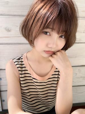 【添田】シースルーバンクのひし形ショートボブ くびれボブ