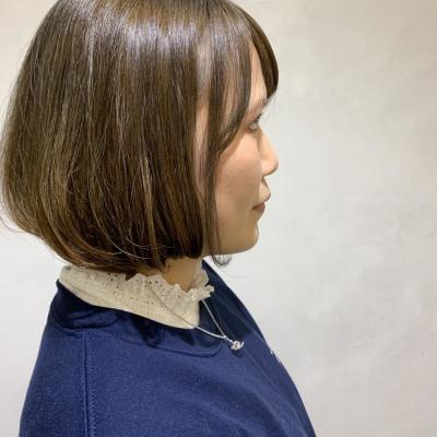 Wカラーアッシュベージュボブ