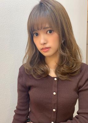 【山田】ことりベージュ大人かわいいふわミディy118