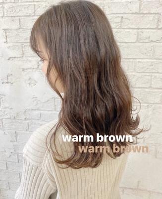 ウォームブラウンベージュカラーナチュラルヘアロング4105