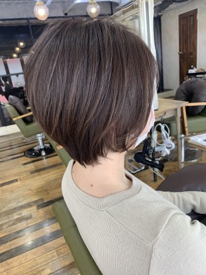 【アフロート添田】厚めバングひし形ショートスリークボブ