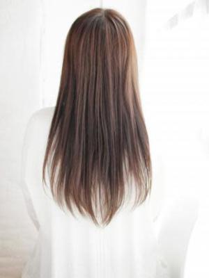 透け感バングのナチュラルストレート