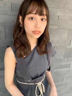 【山田】束感シースルーバングふんわりカールセミディy123