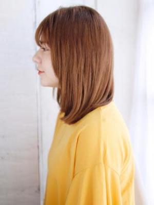 透け感バングのワンカールスタイル