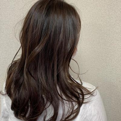 ミントベージュ×ロング