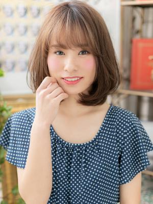 伸ばしかけにも◎くせ毛風小顔ふわミディ　カール