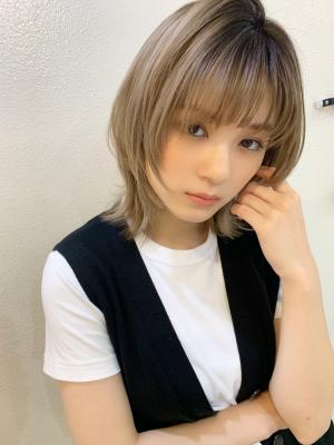 【山田】マッシュレイヤーウルフミルクティーベージュy145
