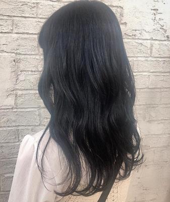 ブルーブラックロングレイヤー簡単アレンジ7006