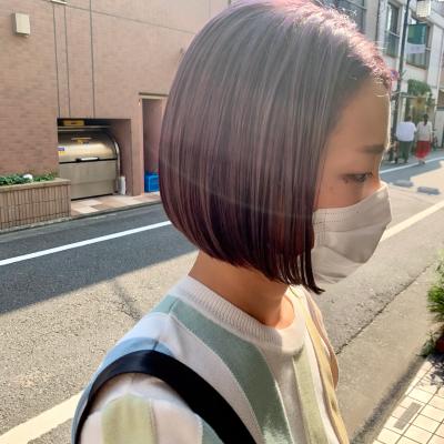 ピンクベージュボブ