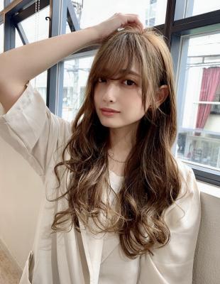 【重山】レイヤーデジタルパーマ小顔バングロング