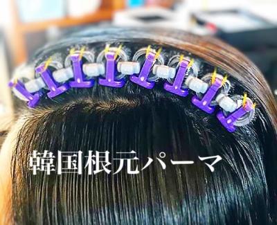 最新韓国発　根元ボリュームパーマ　つむじ周り　又は　トップ