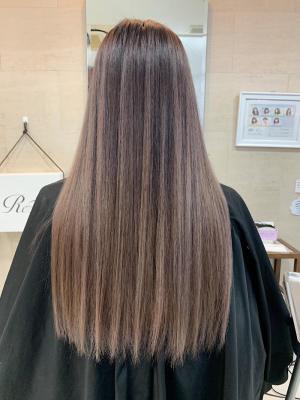 バレイヤージュエアタッチロングストレートミルクティー2143 バレイヤージュエアタッチロングストレートミルクティー2143
