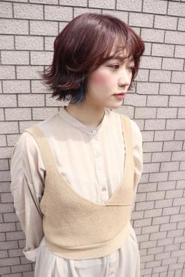 Lia&汐見悠佑　大人かわいい外ハネ&インナーカラー
